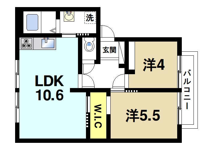 アメニティフォレストＣの間取り|2LDK