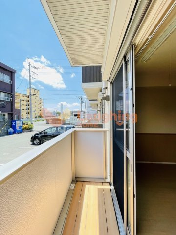D-room都のバルコニー|陽当たり良好なバルコニーです