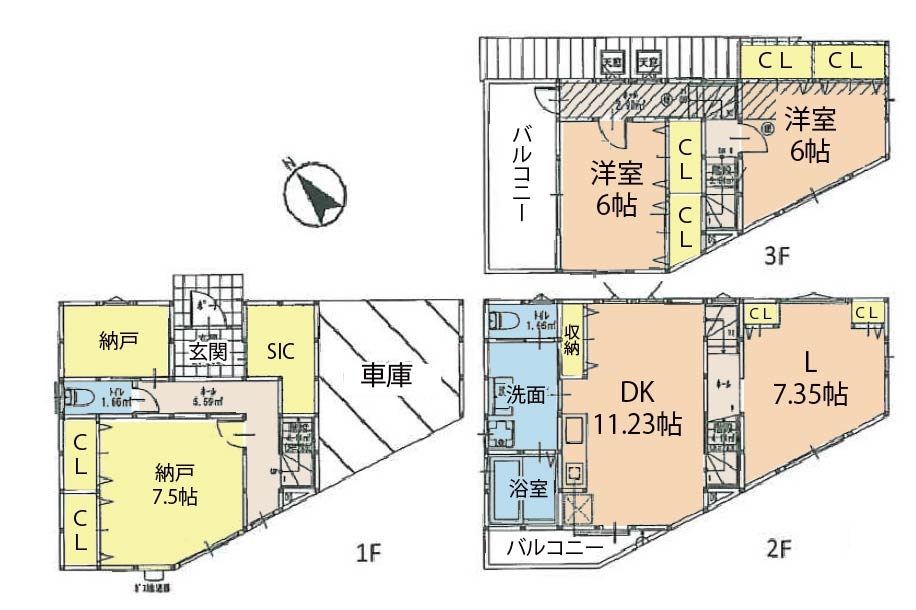 広島市安佐南区長束1丁目　新築一戸建ての間取り