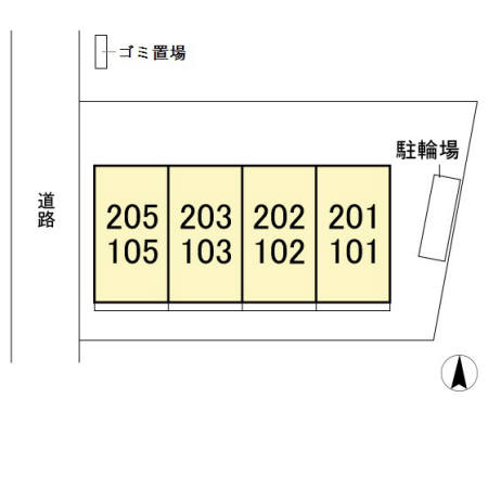 船橋市三山５丁目のアパートの区画図