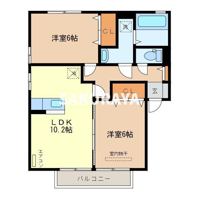 スカイコート Ａの間取り