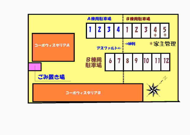 コーポウィスタリアＢの駐車場|駐車場