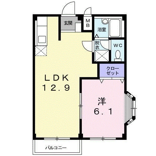 コーポウィスタリアＢの間取り|間取図