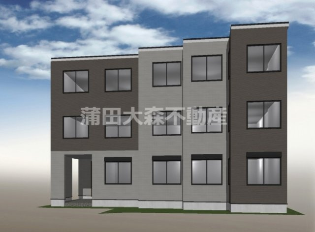 矢口渡新築アパートの外観パース