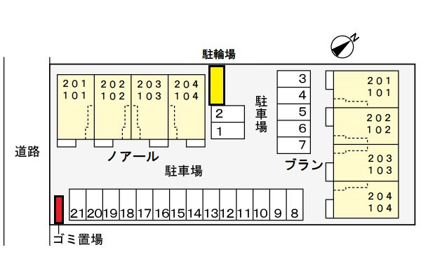 アイフラット東金ノアールの区画図