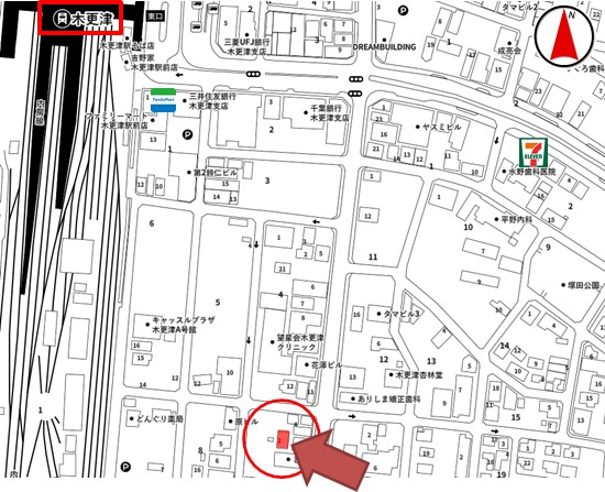 大和1丁目　店舗・事務所（駅徒歩7分,駐車場２台付）の地図