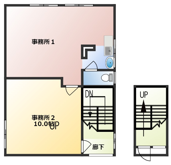 大和1丁目　店舗・事務所（駅徒歩7分,駐車場２台付）の間取り