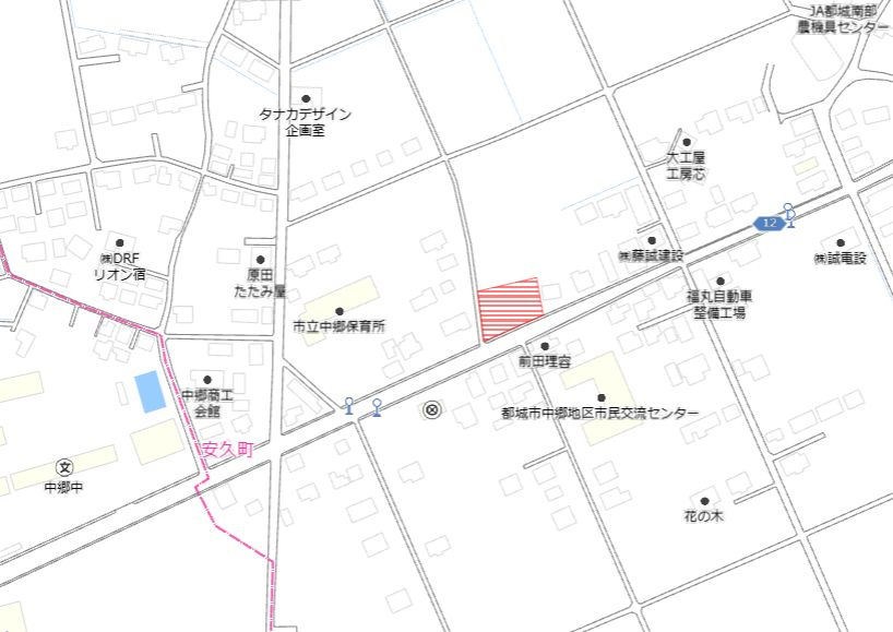 都城市安久町の売地の土地図