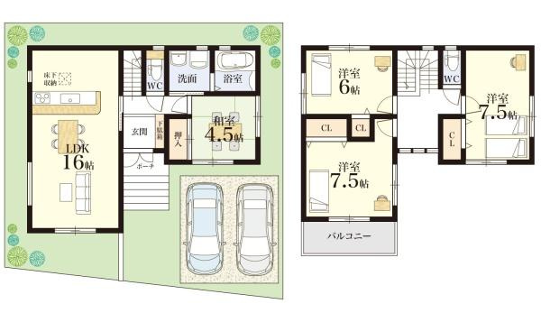 明石市藤江　第６期　未入居の間取り|1号地
