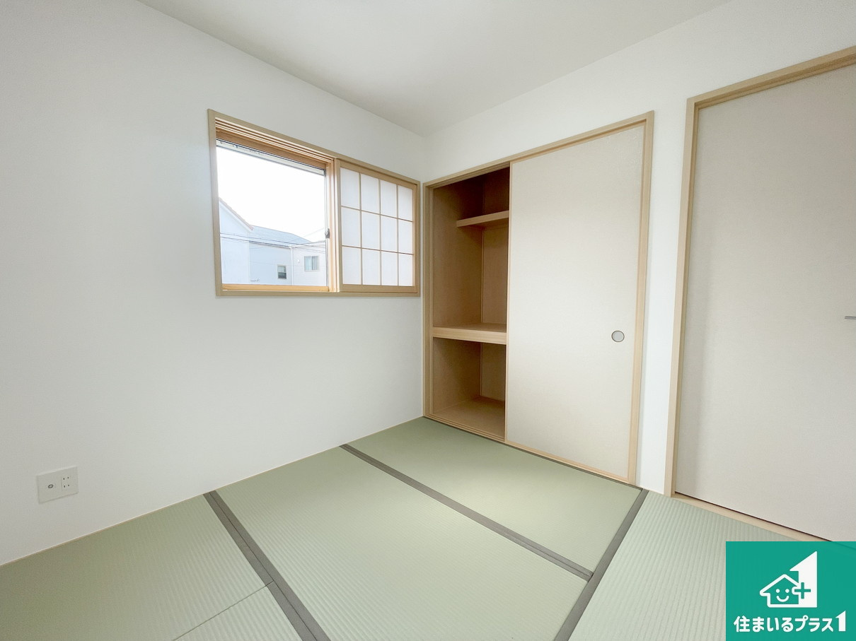 明石市藤江　第６期　未入居の和室|一室あると便利な和室は客間としてだけでなく、小さなお子様のプレイルームや食後のくつろぎスペースとしてもご利用いただけます。収納もついていますので大活躍間違いなし！