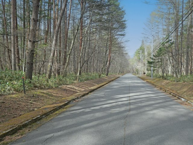 開田高原保健休養地①の前面道路含む現地写真|南西から