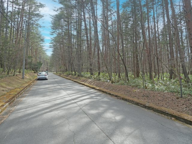 開田高原保健休養地①の前面道路含む現地写真|北東から