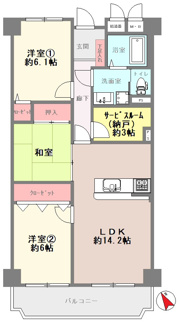 【間取り】 | ローズハイツ宝塚 | 新婚様からファミリー様まで幅広くおすすめの間取りです♪