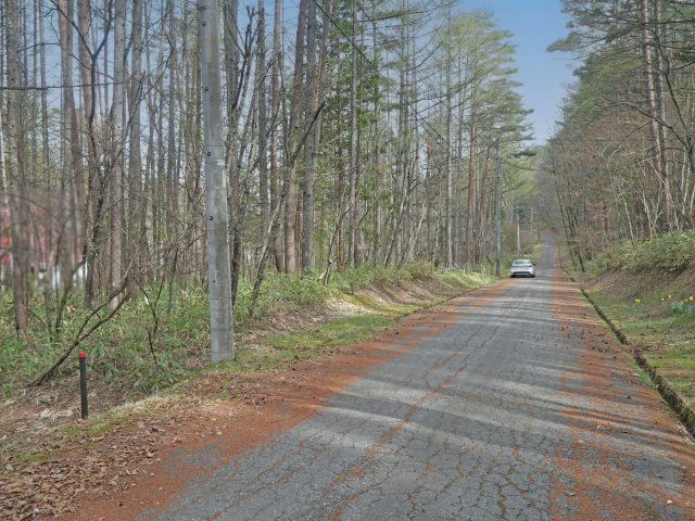 開田高原保健休養地④の前面道路含む現地写真|北西から