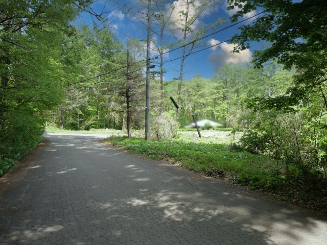 うぐいすの森別荘地①の前面道路含む現地写真