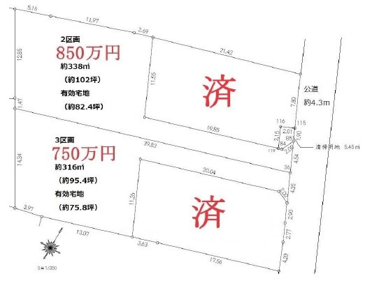 川越市小堤売地の土地図