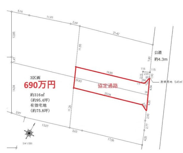川越市小堤売地の土地図