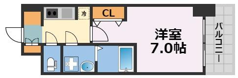 S-RESIDENCE難波大国町Deuxの間取り
