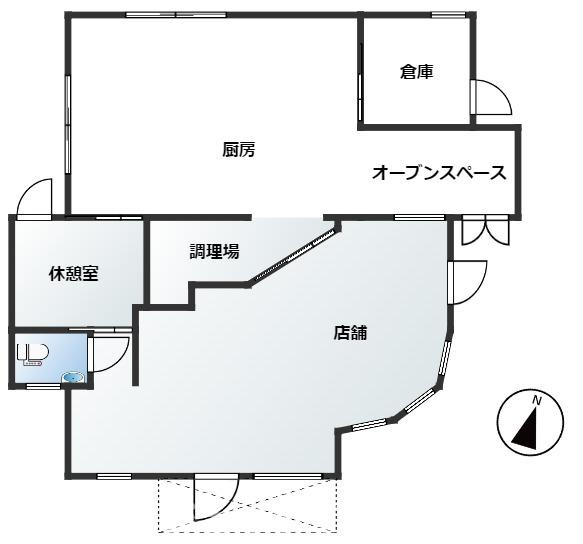 千旦林　2棟一括店舗兼住居の間取り|元パン屋さんの間取りです