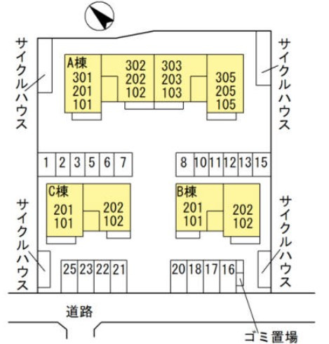 【区画図】 | サニーヒルズ泉大津A棟