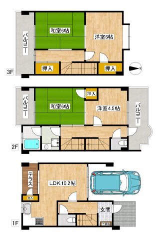 【間取り】 | 二見町中古テラスハウス