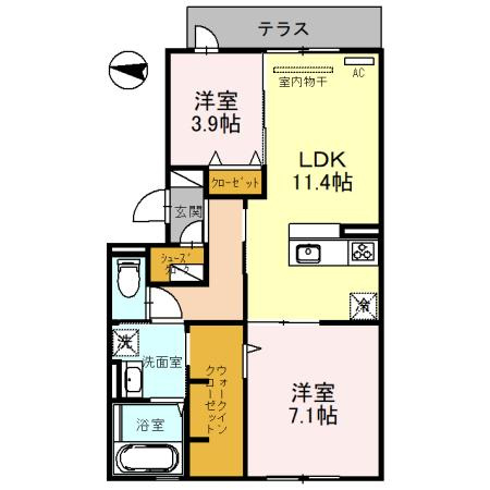 【間取り】 | ミュアフィールド（D-room）