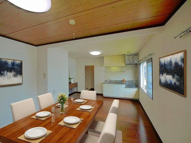 フレグランス左京Bの居間・リビング|CGで家具等を配置したもので家具等は含まれません