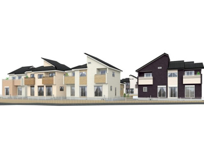 【外観パース】 | 上里町七本木　新築分譲住宅　全10棟　8号棟 | 外観パース