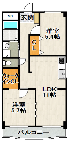 中島マンションの間取り