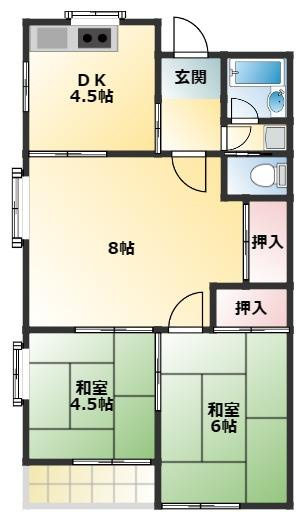 【間取り】 | ツインランド城山B棟