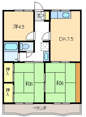 七宝ハイツB棟の間取り