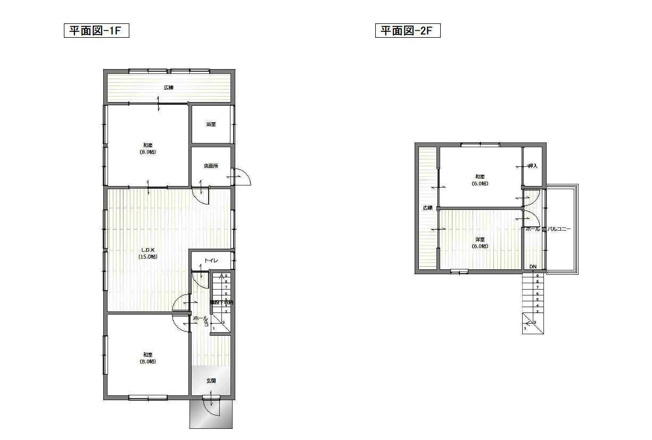 【間取り】 | 4DK
1F：16LDK、6和、6和、2縁側、2F：6和、6和