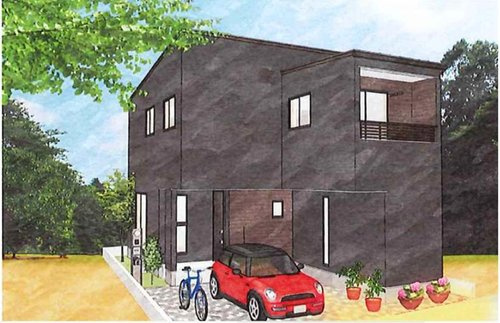 新築一戸建て　岡山市南区箕島の外観パース