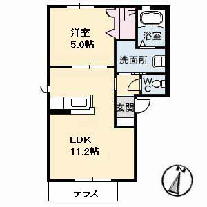 【間取り】 | グランドメゾン引野北 | 1LDK