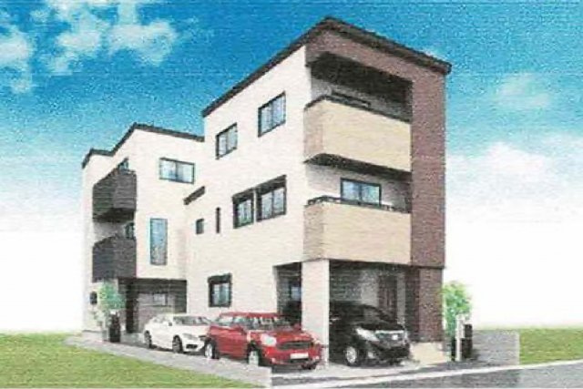 堺市堺区四条通の新築一戸建の外観パース