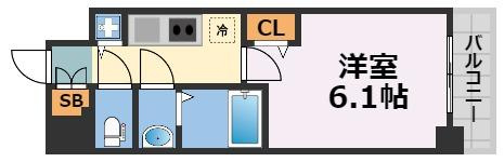 プレサンスタワー難波WESTの間取り