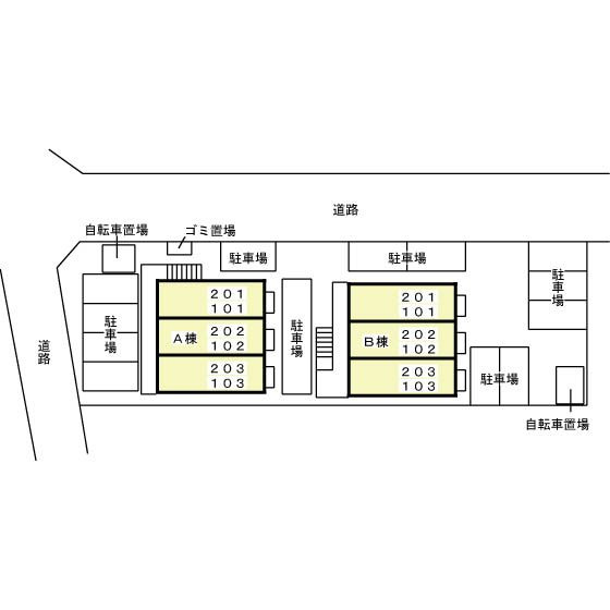 シャルマン　Ｂ　　刈谷市近郊の賃貸はクラスホーム刈谷店の区画図