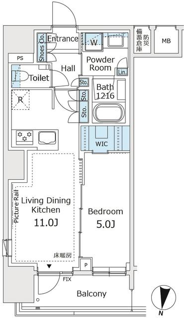 ルジェンテ文京湯島の間取り|1LDK