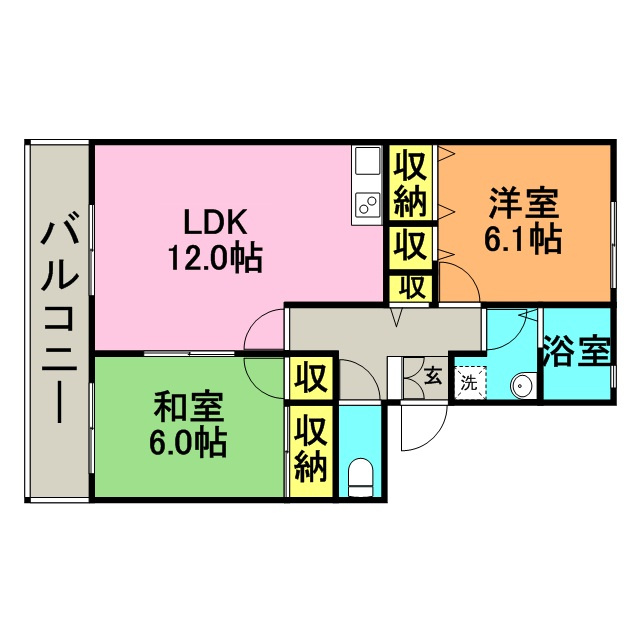 サンライズ高野内【10,000円キャッシュバック対象物件】の間取り|間取り図です