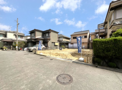 【前面道路含む現地写真】 | 城陽市富野北垣内　注文住宅　建築条件なし　土地