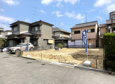 【前面道路含む現地写真】 | 城陽市富野北垣内　注文住宅　建築条件なし　土地