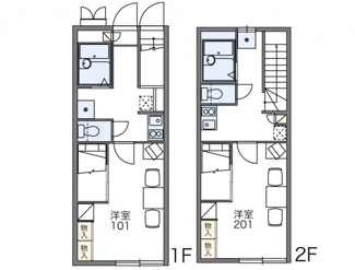 【間取り】 | レオパレス東津田 | 代表的な間取のため実際の間取とは異なる場合があります