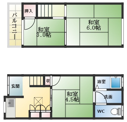 【間取り】 | 今町2丁目貸家