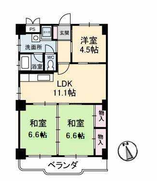 【間取り】 | 真締川ハイツ