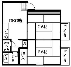 【間取り】 | 清酒　岸和田城ハイツ