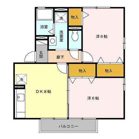 リビングタウン松代Bの間取り