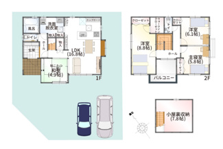【間取り】 | 野洲市三上第2期　6号地　新築戸建