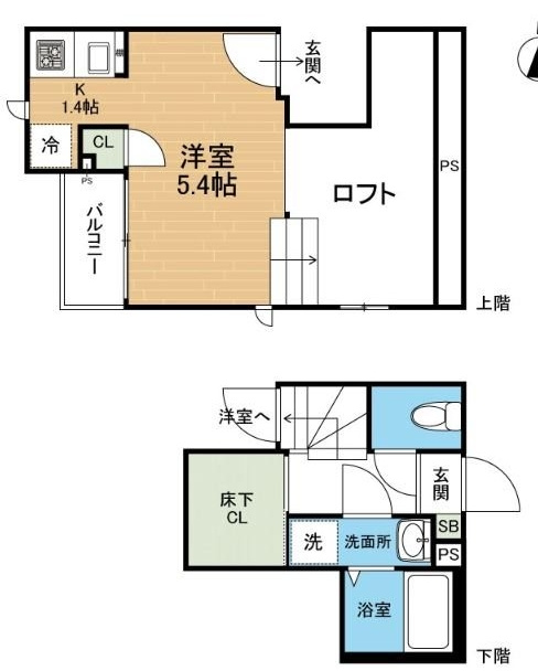 熊本市中央区春竹町大字春竹のアパートの間取り