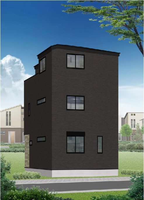 江戸川区松島4丁目　新築戸建ての外観パース