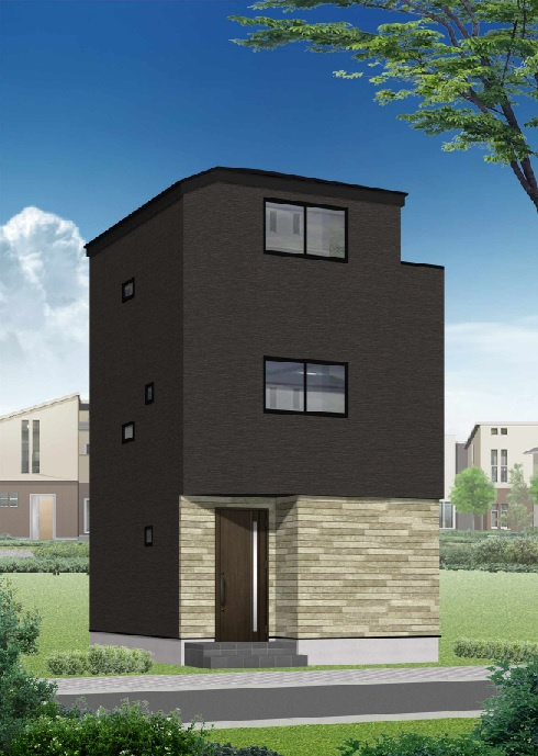 江戸川区松島4丁目　新築戸建ての外観パース